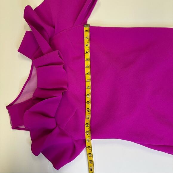 Diane von Furstenberg Pink Ruffle Dress - Size 8 - Picture 8 of 15